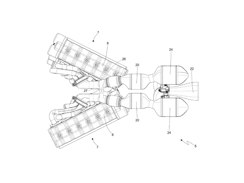 Ferrari патентует очень странный двигатель V12 для гибридных суперкаров