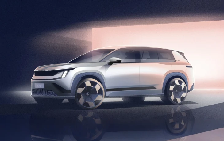 Флагманский трёхрядный кроссовер Skoda Peaq: официальные скетчи и дата премьеры
