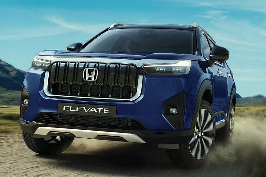 Дореформенный Honda Elevate. В Индии у кроссовера два варианта радиаторной решетки
