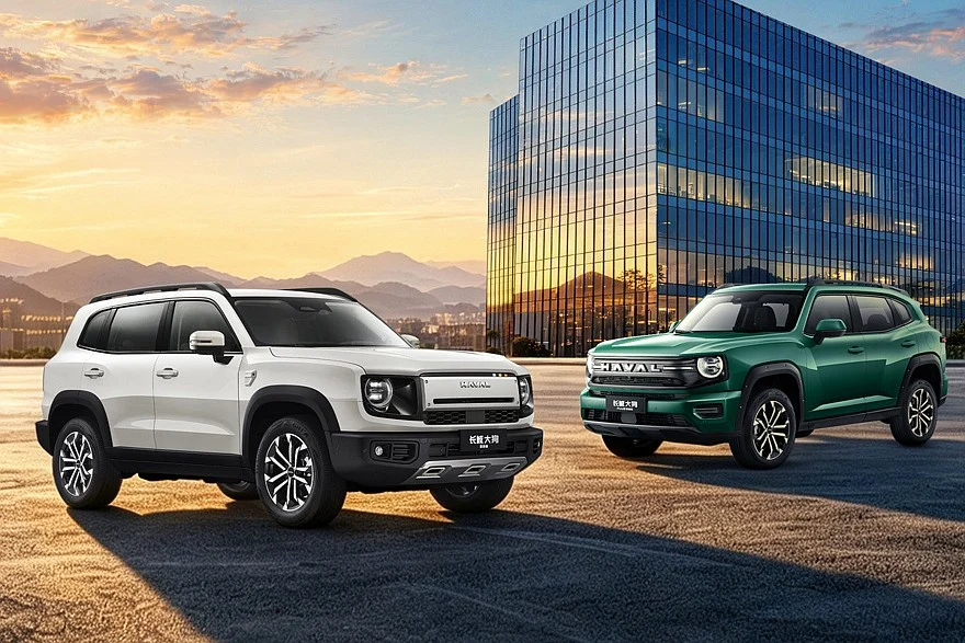 Справа &mdash; гибрид Haval Big Dog Plus HEV для Китая. Остальные Плюсы выглядят так же