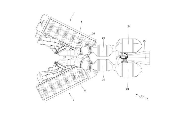 Ferrari патентует очень странный двигатель V12 для гибридных суперкаров